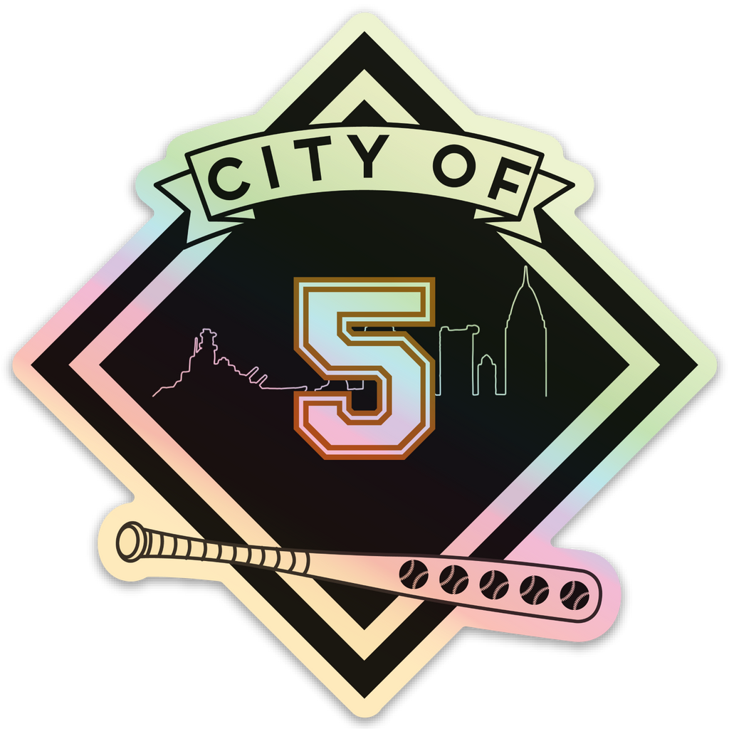 Mobtown® Baseball City of 5 Holographic Sticker