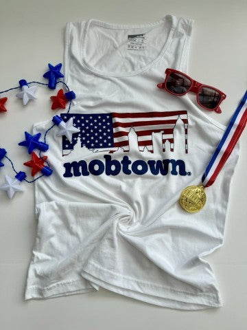 mobtown® skyline American Flag Muscle Tank