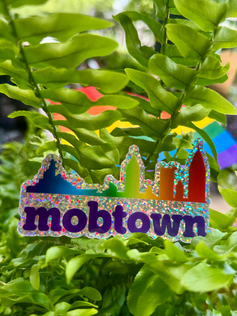 Mobtown® Pride Skyline Glitter Sticker