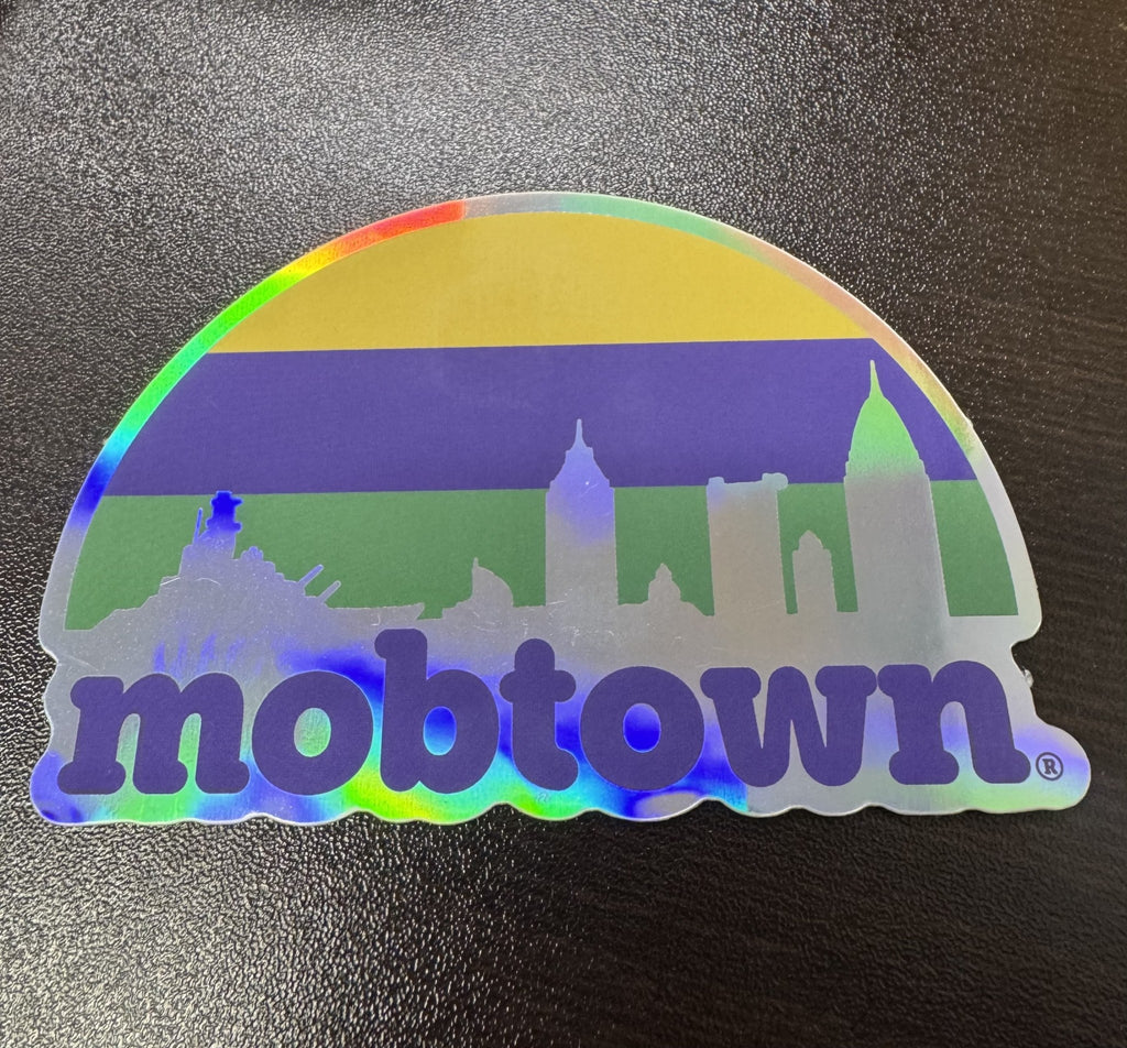 Mobtown Mardi Gras Holographic Sticker