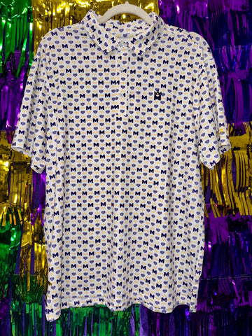 Mobile Mardi Gras Micro Print Polo