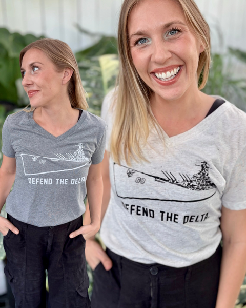 Defend the Delta® Women's Triblend Short Sleeve V-Neck