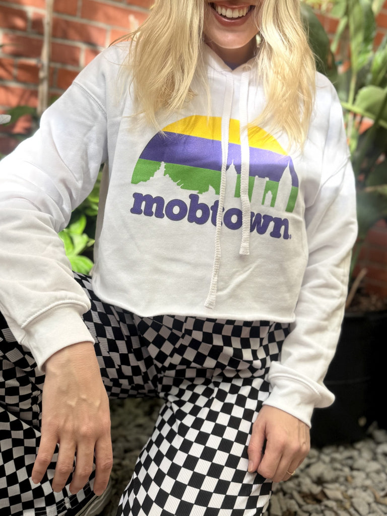 Mobtown® Skyline Mardi Gras Cropped Hoodie