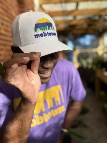 Mardi Gras Skyline Trucker White