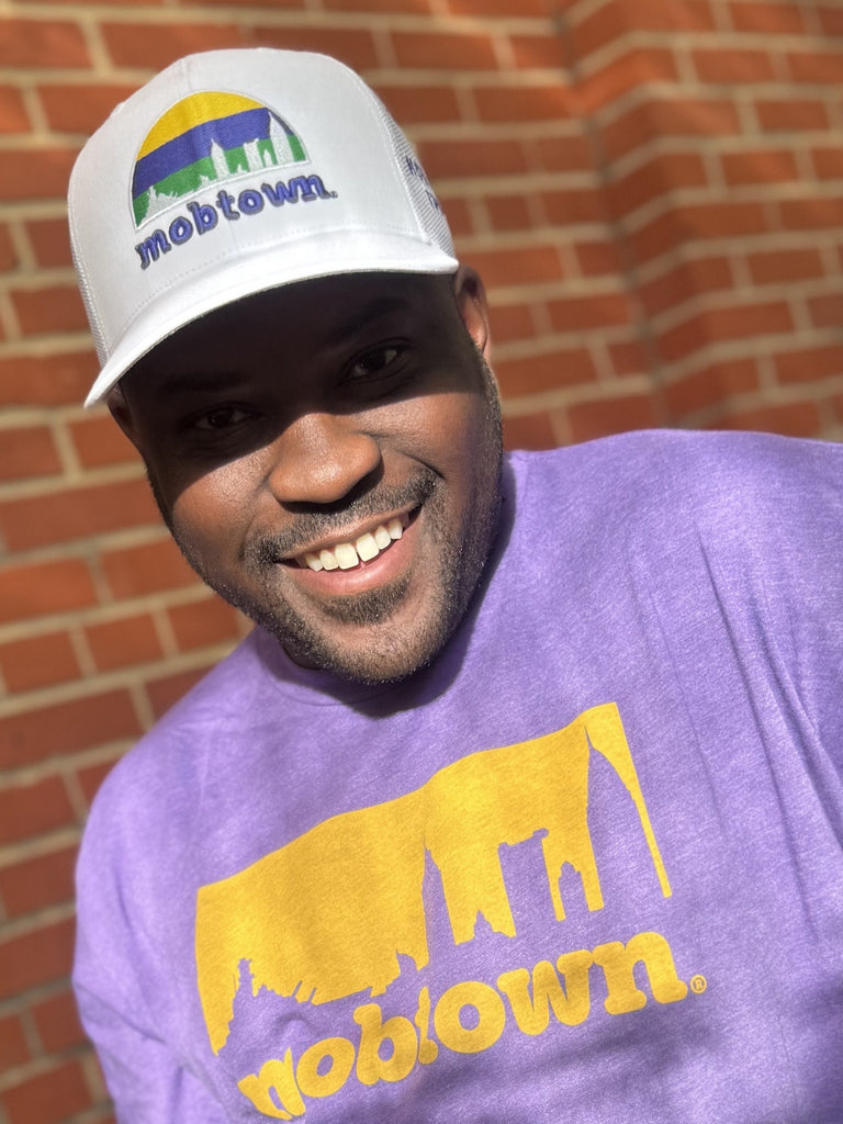 Mardi Gras Skyline Trucker White