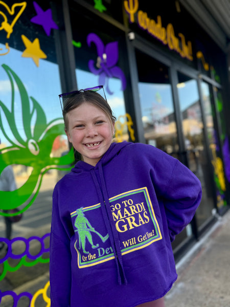 Go To Mardi Gras Cropped Hoodie