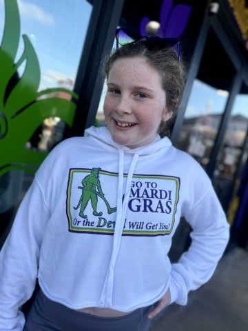 Go To Mardi Gras Cropped Hoodie