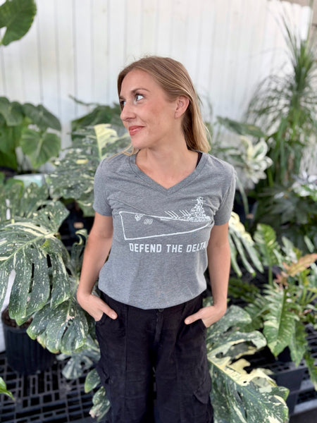 Defend the Delta® Women's Triblend Short Sleeve V-Neck