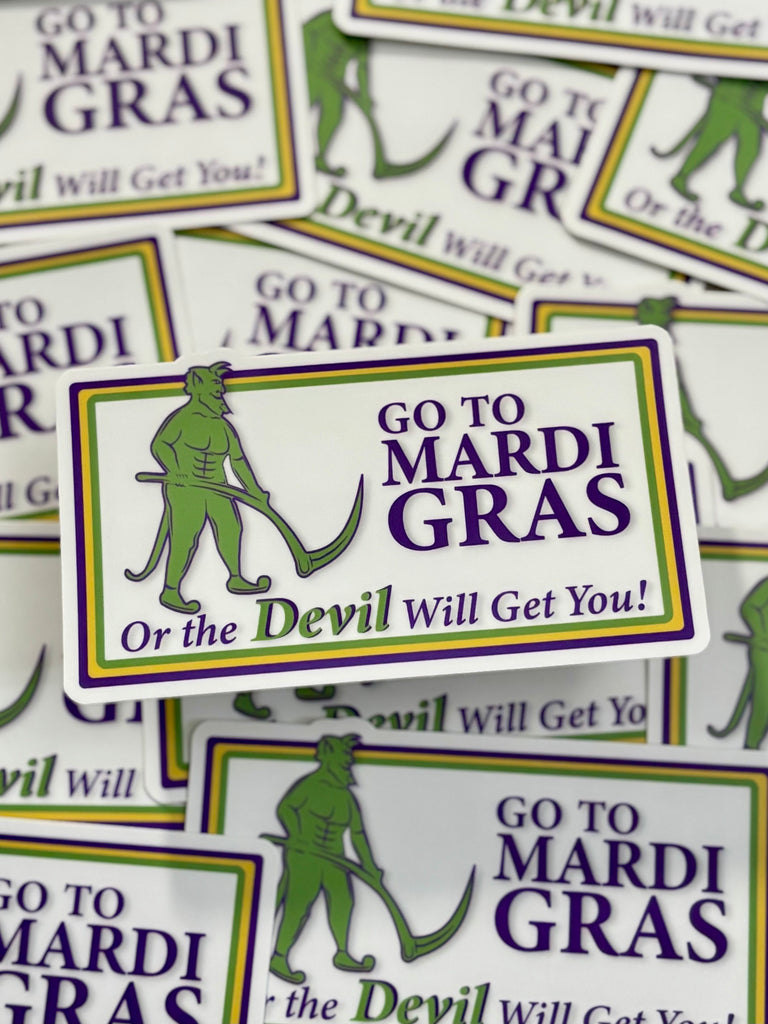 Go To Mardi Gras 5X3 Sticker