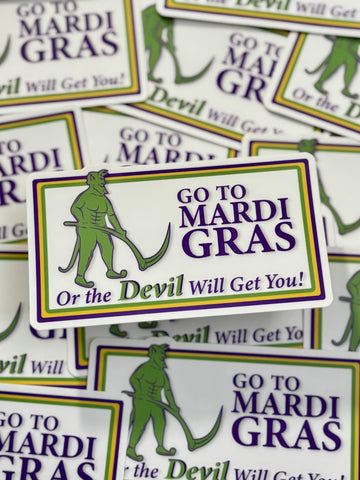 Go To Mardi Gras 5X3 Sticker