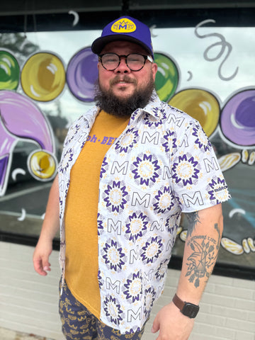 Mobile Mardi Gras Printed Button Up