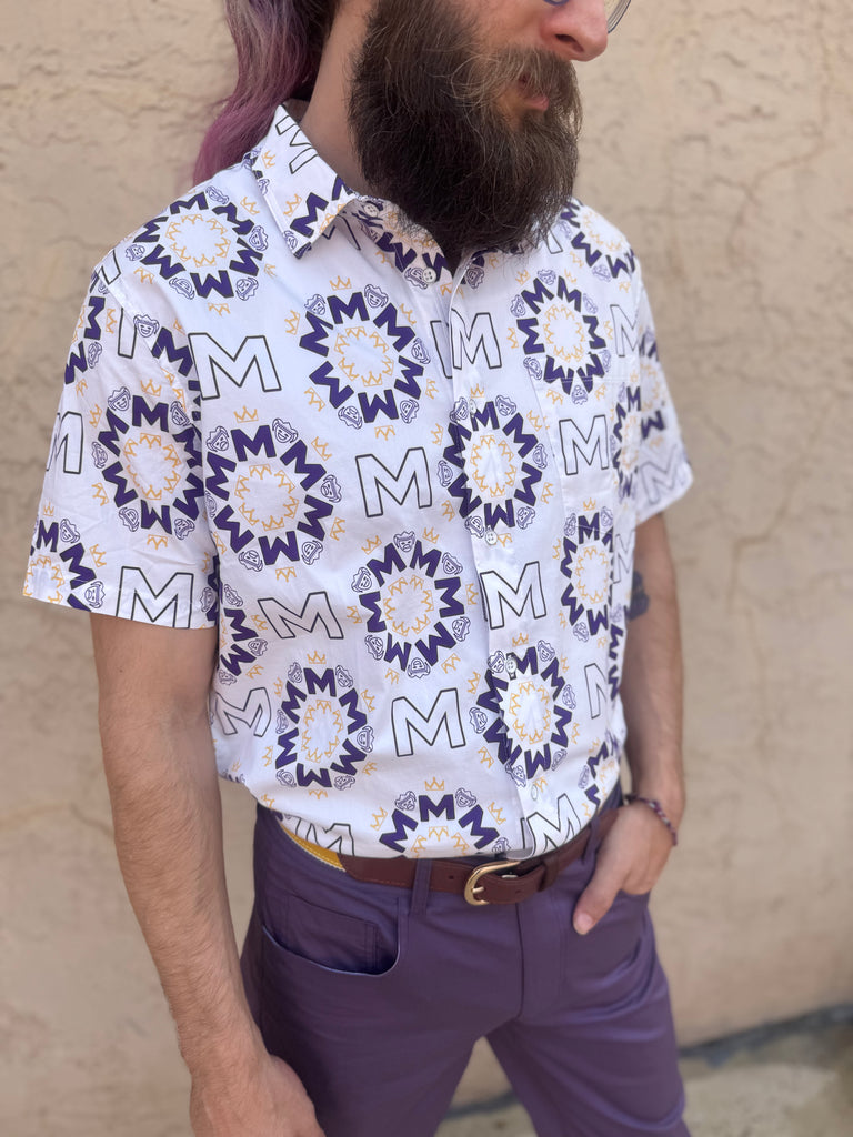 mardi gras dress shirt Mardi Gras Men's Carnival Faux Collar and Suit Design Mask with Feathers Shirt Button Up Shirt