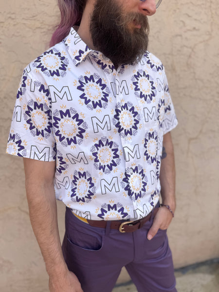 Mobile Mardi Gras Printed Button Up