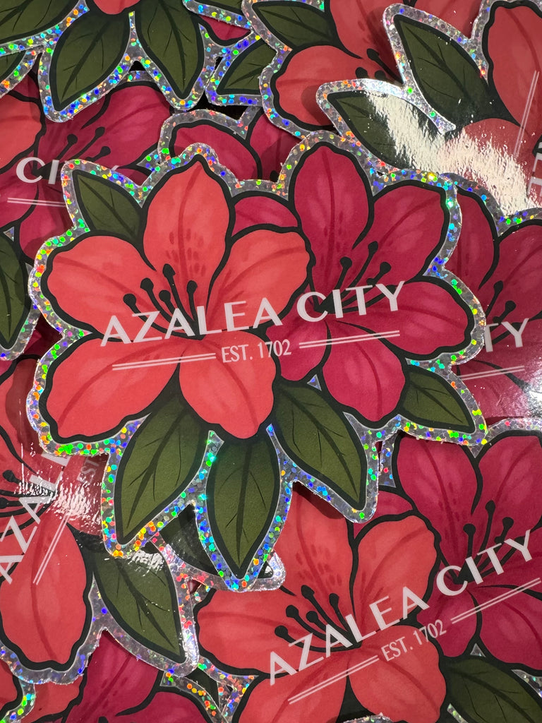 Azalea City Glitter Sticker - Pink Azalea