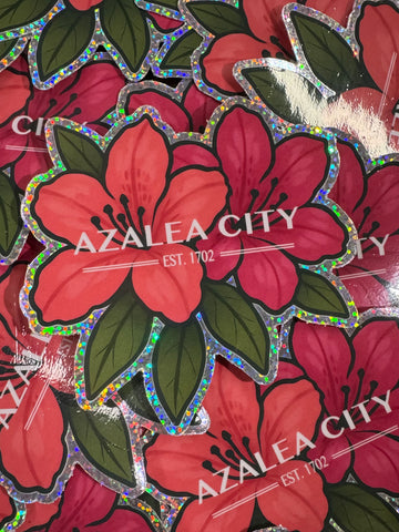 Azalea City Glitter Sticker - Pink Azalea