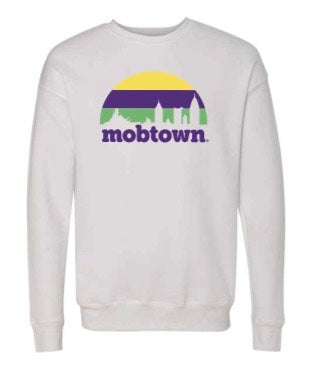 Mobtown® Skyline Mardi Gras Sweatshirt - White