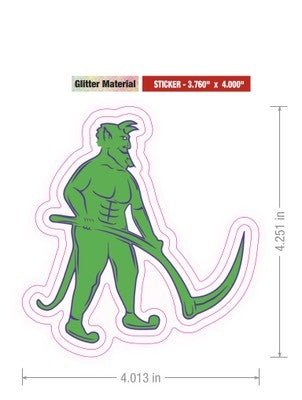 Green Devil Glitter Sticker