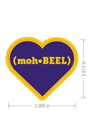 (moh-BEEL) Heart Sticker